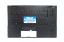 Оригинальная клавиатура для ноутбука HP Omen 15-EN, 15-EK, 15-EN0013DX series, ru, black, черная передняя панель, красная подсветка Оригинальная клавиатура для ноутбука HP Omen 15-EN, 15-EK, 15-EN0013DX series, ru, black, черная передняя панель, красная подсветка