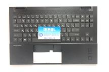 Оригинальная клавиатура для ноутбука HP Omen 15-EN, 15-EK, 15-EN0013DX series, ru, black, черная передняя панель, подсветка Оригинальная клавиатура для ноутбука HP Omen 15-EN, 15-EK, 15-EN0013DX series, ru, black, черная передняя панель, подсветка