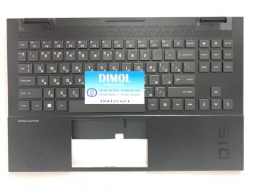 Оригинальная клавиатура для ноутбука HP Omen 15-EN, 15-EK, 15-EN0013DX series, ru, black, черная передняя панель, подсветка