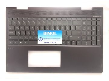 Оригинальная клавиатура для ноутбука HP Envy X360 15-B, 15T-B, 15-BP series, rus, black, подсветка, черная передняя панель 