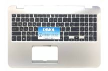Оригинальная клавиатура для ноутбука Asus Transformer Book Flip TP501, TP501U, TP501UA, TP501UB, TP501B, TP501UQ series, black, ukr, серебристая передняя панель