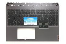 Оригинальная клавиатура для ноутбука Lenovo Legion 5 Pro 16ACH6H (Graphics card 3050) series, black, rus, подсветка, серая передняя панель