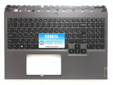 Оригинальная клавиатура для ноутбука Lenovo Legion 5 Pro 16ACH6H (Graphics card 3050) series, black, rus, подсветка, серая передняя панель