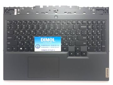 Оригинальная клавиатура для Lenovo Legion 5 15ACH6H series, black, ru, подсветка, черная передняя панель
