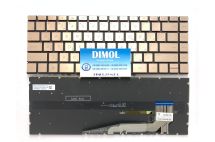 Оригинальная клавиатура для ноутбука HP Pavilion Aero 13-BE, 13-BE0755ng, 13-BE0227od series, gold, ru, подсветка