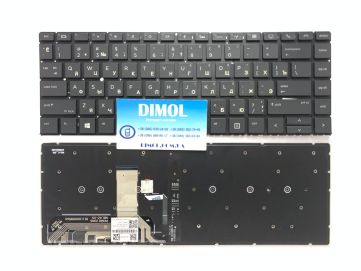 Оригинальная клавиатура для ноутбука HP EliteBook X360 1040 G4, 1040 G5 series, black, ru, подсветка