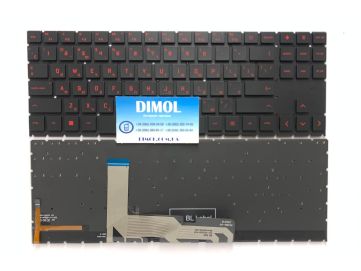 Оригинальная клавиатура для ноутбука HP Omen 15-EN, 15-EK, 15-EN0013DX series, ru, black, красная подсветка