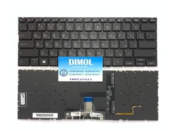 Оригинальная клавиатура для ноутбука Asus Zenbook Flip 14 UX463 series, rus, black, подсветка  