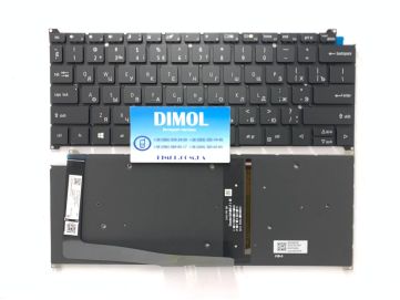 Оригинальная клавиатура для ноутбука Acer TravelMate P6 TMP614-52 series, black, ru, подсветка