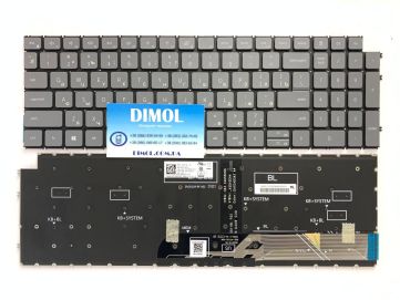 Оригинальная клавиатура для ноутбука Dell inspiron 15 3510, Latitude 3520 series, rus, gray, подсветка 