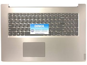 Оригинальная клавиатура для ноутбука Lenovo IdeaPad L340-17, L340-17IWL, V340-17IWL rus, gray, серебристая передняя панель