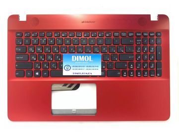 Оригинальная клавиатура для ноутбука Asus R541, R541U, X541, X541S, A541U, F541U, X541L series, black, красная передняя панель