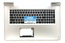 Оригинальная клавиатура для ноутбука Lenovo Ideapad 700-17, 700-17ISK series, rus, black, подсветка, серебристая передняя панель