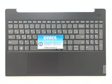 Оригинальная клавиатура для ноутбука Lenovo IdeaPad S340-15IWL series, rus, gray, подсветка, черная передняя панель
