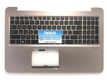 Оригинальная клавиатура для ноутбука Asus Zenbook Pro UX510, UX510UX, UX510UW series, black, ukr, серебристая передняя панель, подсветка