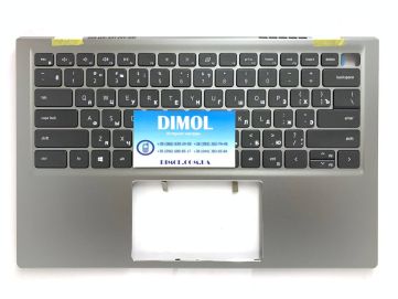 Оригинальная клавиатура для ноутбука Dell Inspiron 5410, Inspiron 5415, Inspiron 5418 series, rus, black, серая передняя панель