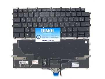 Оригинальная клавиатура для ноутбука Dell Latitude 9510, 9520 2-в-1 series, rus, black, подсветка