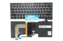 Оригинальная клавиатура для Lenovo ThinkPad T460s, T470s series, black, ru, подсветка, серебристая рамка