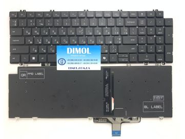 Оригинальная клавиатура для Dell Latitude 5520, 5521, 5530, 5531, Dell Precision 3560, 3561, 3570, 3571, 3580, 3581, 7670 series, black, ru, подсветка