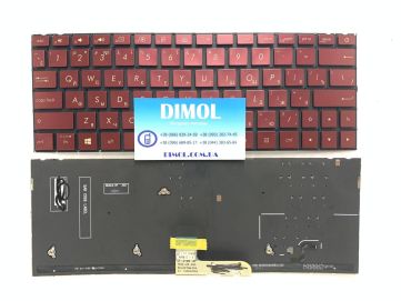 Оригинальная клавиатура для ноутбука Asus ZenBook 13 UX333FA, UX333FN series, Burgundy Red, ru, подсветка
