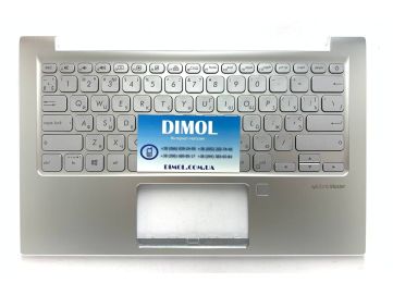Оригинальная клавиатура для ноутбука Asus VivoBook S13 S330, S330U, S330F, X330, X330UN, X330UA, S330FA, S330FN silver, ukr, подсветка, серебристая передняя панель