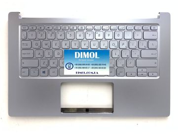 Оригинальная клавиатура для ноутбука Asus X403, X403MA series, rus, silver, подсветка, серебристая передняя панель