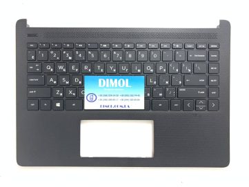 Оригинальная клавиатура для ноутбука HP 14-DQ, 14T-DQ, 14-FQ, 14Z-FQ, 14S-DQ, 14S-DR, 14S-FQ, 14S-FR, 14S-FY series, ru, black, черная передняя панель