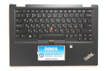 Оригинальная клавиатура для ноутбука Lenovo Yoga X390 series, rus, black, черная передняя панель, подсветка