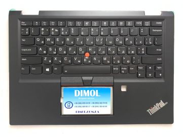 Оригинальная клавиатура для ноутбука Lenovo Yoga X390 series, rus, black, черная передняя панель, подсветка