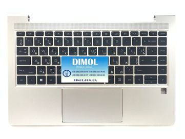 Оригинальная клавиатура для ноутбука HP ProBook 440 G8, HP ProBook 445 G8 series, rus, black, подсветка, серебристая передняя панель