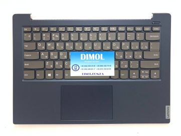 Оригинальная клавиатура для ноутбука Lenovo IdeaPad S340-14 series, rus, gray, подсветка, темно-синяя передняя панель 