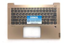 Оригинальная клавиатура для Lenovo IdeaPad S540-14IWL, S540-14IML, S540-14API series, ru, gray, подсветка, золотистая передняя панель
