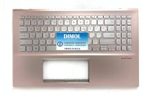 Оригинальная клавиатура для Asus Vivobook S15 S532, X532 ukr, silver, подсветка, передняя панель розовое золото