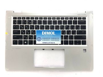 Оригинальная клавиатура для ноутбука HP EliteBook x360 1030 G2, 1030 G3 series, rus, black, подсветка, серебристая передняя панель