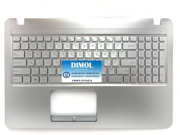 Оригинальная клавиатура для ноутбука Asus A540BA, F540BA, K540BA, R540BA, X540BA, X543UB series, ru, black, серебристая передняя панель