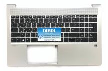 Оригинальная клавиатура для ноутбука HP Probook 450 G8, 450 G9 rus, black, подсветка, серебристая передняя панель