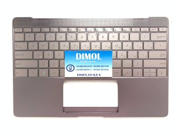 Оригинальная клавиатура для ноутбука Asus Zenbook 3 UX390, UX390UA series, rus, silver, серебристая передняя панель, подсветка 