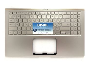 Оригинальная клавиатура для ноутбука Asus ZenBook 15 UX533, UX533F, UX533FN, UX533FD, UX533FAC series, укр, silver, подсветка, серебристая передняя панель