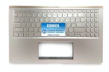 Оригинальная клавиатура для ноутбука Asus ZenBook UX534F, UX534FA, UX534FAC, UX534FT, UX534FTC series, укр, silver, подсветка, серебристая передняя панель