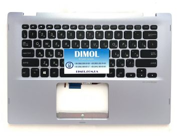 Оригинальная клавиатура для ноутбука Asus VivoBook TP412, TP412U, TP412UA, TP412F, TP412FA, TP412FAC series, rus, black, подсветка, звездно-серая передняя панель