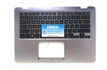 Оригинальная клавиатура для ноутбука Asus VivoBook Flip 14 TP410, TP410U, TP410UA, TP410UR, TP410UA-DH51T, TP410UA series, ukr, black, подсветка, серебристая передняя панель