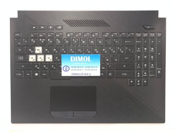 Оригинальная клавиатура для ноутбука Asus ROG Strix Scar II GL504, GL504GS, GL504GV series, ukr, черный, RGB-подсветка, черная передняя панель