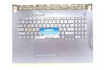 Оригинальная клавиатура для ноутбука Asus ROG Strix Scar III G731, G731GW, G731GT, G731GU series, uk, серебристый лед, Silver Ice передняя панель, RGB-подсветка