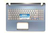 Оригинальная клавиатура для ноутбука Asus VivoBook 15 X507, X507MA, X507M, F507, R523 series, silver, голубая передняя панель