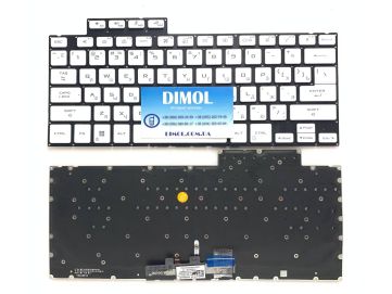 Оригинальная клавиатура для ноутбука Asus ROG Zephyrus G14 2022 GA402, GA402R, GA402RJ, GA402RK series, ru, белый, подсветка