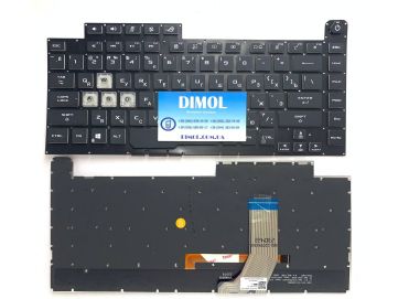 Оригинальная клавиатура для Asus ROG Strix G15 G512LW, G531GT, GL531GU series, ru, черный, подсветка - RGB