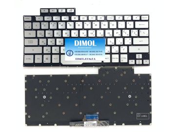 Оригинальная клавиатура для ноутбука Asus ROG Zephyrus G14 GA401, GA401U, GA401QC, GA401QE, GA401QH, GA401QM, GA401IHR silver, uk, подсветка