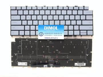 Оригинальная клавиатура для Dell XPS 13 9315 series, серо-голубая, ru, подсветка