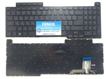 Оригинальная клавиатура для ноутбука Asus ROG Stirx G17 G713, G713QR, G713RX, G713RS, G713RC series, uk, black, подсветка - RGB