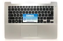 Оригинальная клавиатура для Dell Inspiron 14-5000,  5480, 5485, 5488 series, ru, black, серебристая передняя панель, подсветка